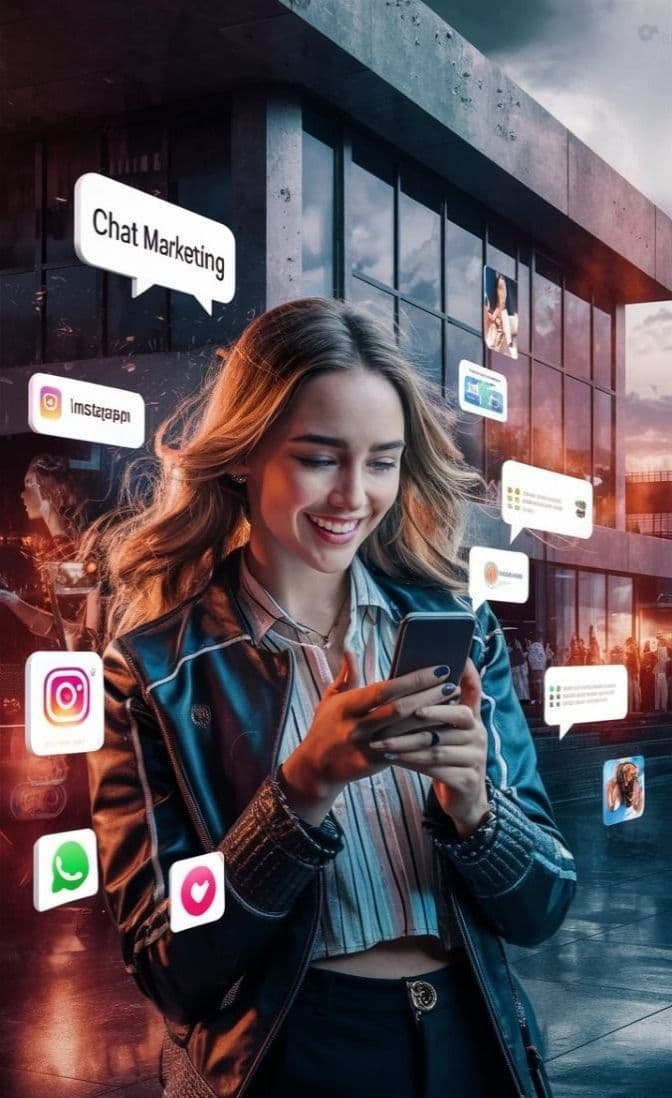 Influencer with smartphone